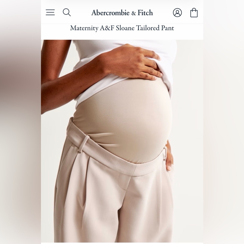 Abercrombie & Fitch Cream Maternity Tailored Pants